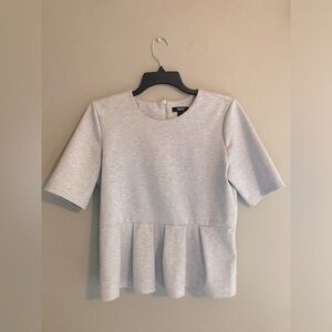 Vera Wang grey structured peplum blouse